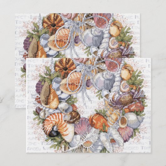 Seashell Wreath Card Postkarte (Vorne/Hinten)