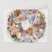 Seashell Wreath Card Postkarte (Vorderseite)