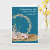 Seashell Wreath Condolences / Sympathie Card Karte (Gelbe Blume)
