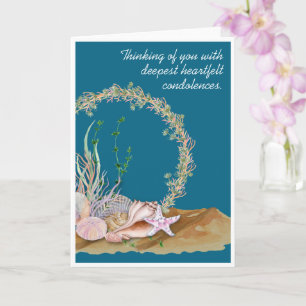 Seashell Wreath Condolences / Sympathie Card Karte