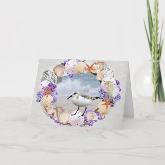Seashell Wreath Grußkarte Feiertagskarte