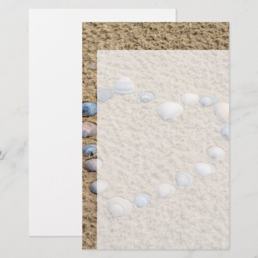 Seashellherz Briefpapier (Vorne/Hinten)
