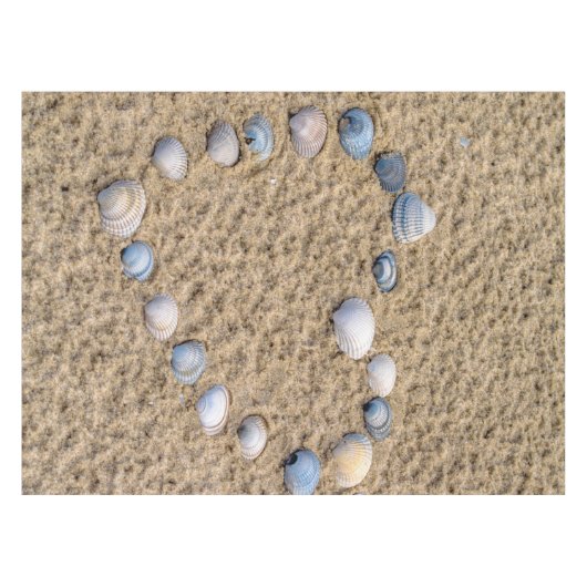 Seashellherz Tischdecke (Vorderseite (Horizontal))