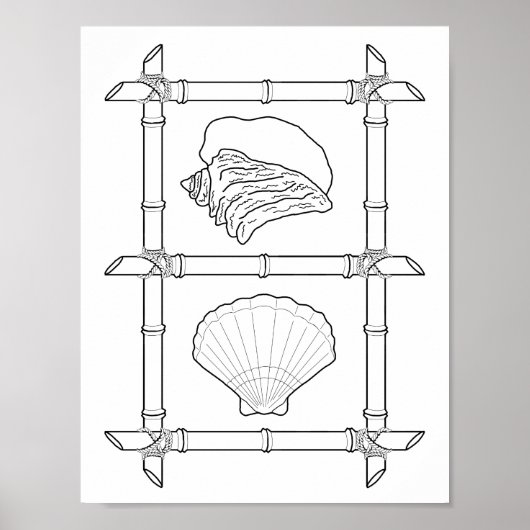 Seashells Adult Coloring Poster (Vorne)