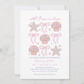 Seashells Alles auf See ist Liebe Beach Brautparty Einladung (Vorderseite)