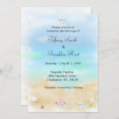 Seashells am Strand Hochzeitseinladungen Einladung (Vorne/Hinten)
