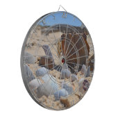 Seashells am Strand von Shirley Taylor Dartscheibe (Vorderseite Links)
