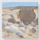Seashells am Strand von Shirley Taylor Steinuntersetzer (Vorderseite)