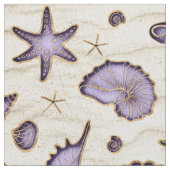 Seashells and Sand Lila ID782 Stoff (Nahaufnahme)