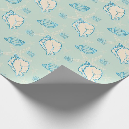seashells and starfish geschenkpapier (Ecke)
