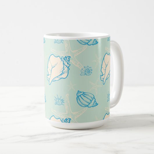 seashells and starfish kaffeetasse (VorderseiteRechts)