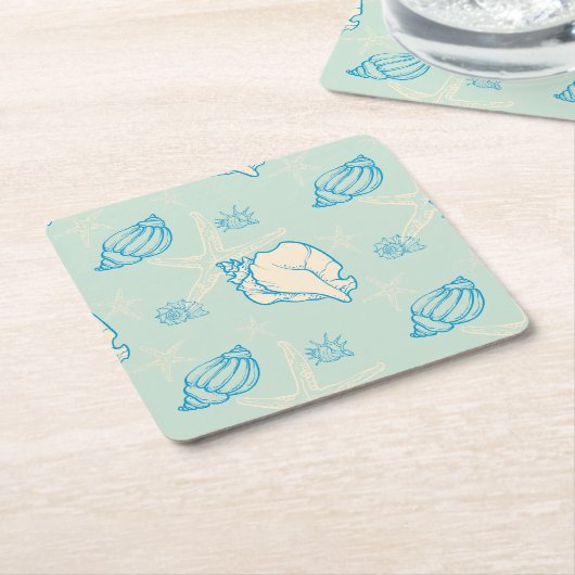 Seashells and starfish rechteckiger pappuntersetzer (angewinkelt)