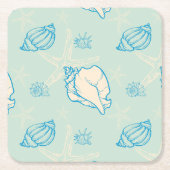 Seashells and starfish rechteckiger pappuntersetzer (Vorderseite)