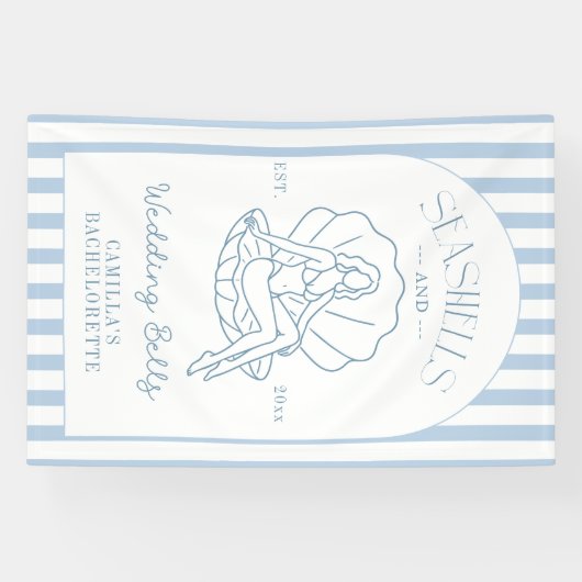 Seashells and Wedding Bachelorette Banner (Horizontal)
