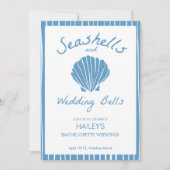 Seashells and Wedding Bachelorette Einladung (Vorderseite)