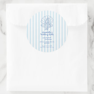 Seashells and Wedding Bachelorette Runder Aufkleber