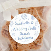 Seashells and Wedding Bachelorette Runder Aufkleber