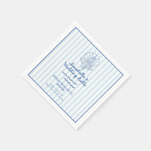 Seashells and Wedding Bachelorette Serviette (Ecke)