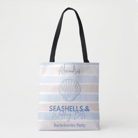 Seashells and Wedding Bachelorette Tasche (Vorderseite)
