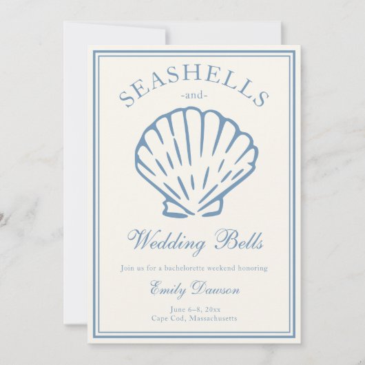 Seashells and Wedding Bachelorette Weekend Einladung (Vorderseite)