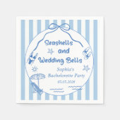 Seashells and Wedding Bells Bachelorette Party Serviette (Vorderseite)
