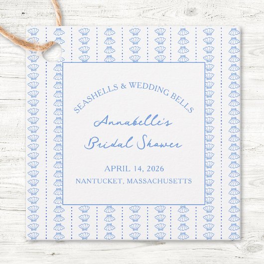 Seashells and Wedding Bells Brautparty Geschenkanhänger
