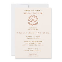 Seashells and Wedding Bells Bridal Invitation
