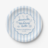 Seashells and Wedding Bells Coastal Bridal Shower Pappteller (Vorderseite)