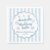 Seashells and Wedding Bells Coastal Bridal Shower Serviette (Vorderseite)
