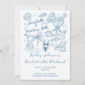 Seashells and wedding bells mermaid Bachelorette Einladung (Vorderseite)
