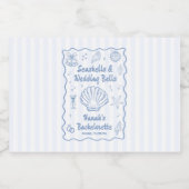Seashells and Wedelbrells Beach Bachelorette Alkoholflaschenetikett (Einzelnes Label)