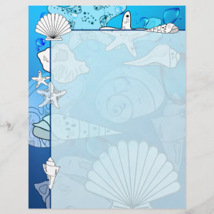 Seashells Aqua Ocean Letterhead Stationierung