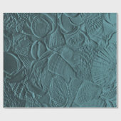 Seashells Aquamarin Ocean Beach Metallic Decoupage Geschenkpapier (Flach)