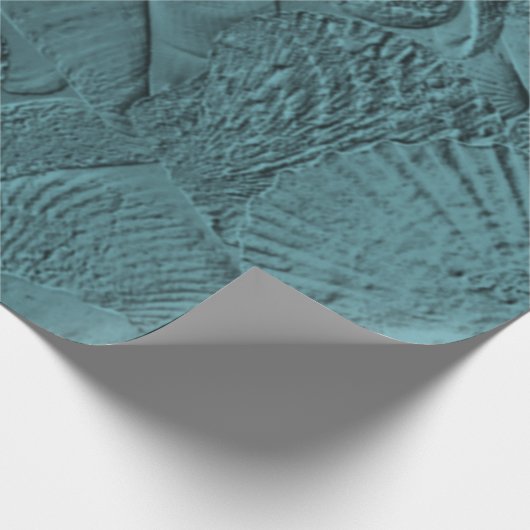 Seashells Aquamarin Ocean Beach Metallic Decoupage Geschenkpapier (Ecke)