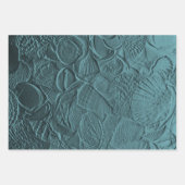 Seashells Aquamarin Ocean Beach Metallic Decoupage Geschenkpapier Set (Vorderseite 3)