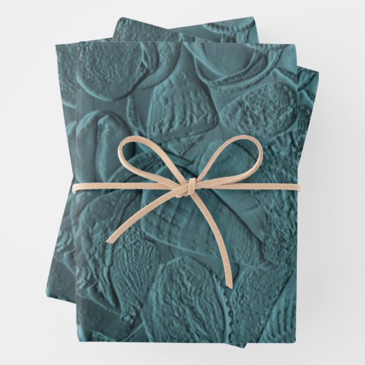 Seashells Aquamarin Ocean Beach Metallic Decoupage Geschenkpapier Set (Beispiel)