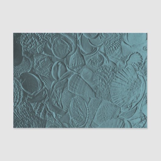 Seashells Aquamarin Ocean Beach Metallic Decoupage Seidenpapier (Vorderseite)