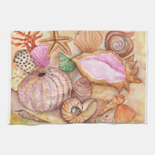 Seashells-Aquarell-Malereituch Geschirrtuch