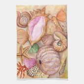 Seashells-Aquarell-Malereituch Geschirrtuch (Vertikal)