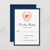 Seashells Aquarellhochzeit RSVP Card (Vorne/Hinten)