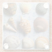 Seashells auf Anker-Hintergrund Glasuntersetzer (Rückseite)