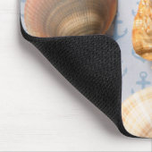 Seashells auf Anker-Hintergrund Mousepad (Ecke)