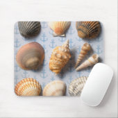 Seashells auf Anker-Hintergrund Mousepad (Mit Mouse)