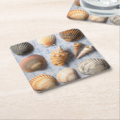 Seashells auf Anker-Hintergrund Rechteckiger Pappuntersetzer (angewinkelt)