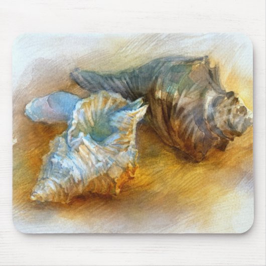 Seashells auf dem Strand Mousepad (Vorne)