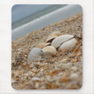 Seashells auf dem Strand mousepad Mengenrabatt