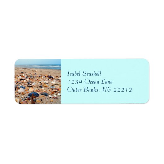 Seashells auf den Beach Address Labels (Vorne)