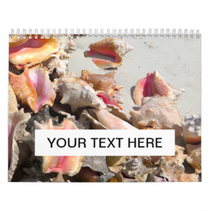 Seashells auf den Türken des Strand-  und dem Kalender