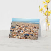 Seashells auf der Strand-Gruß-Karte Karte (Gelbe Blume)