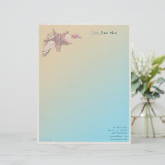 Seashells auf einem Strand Briefkopf (Stehend Vorderseite)